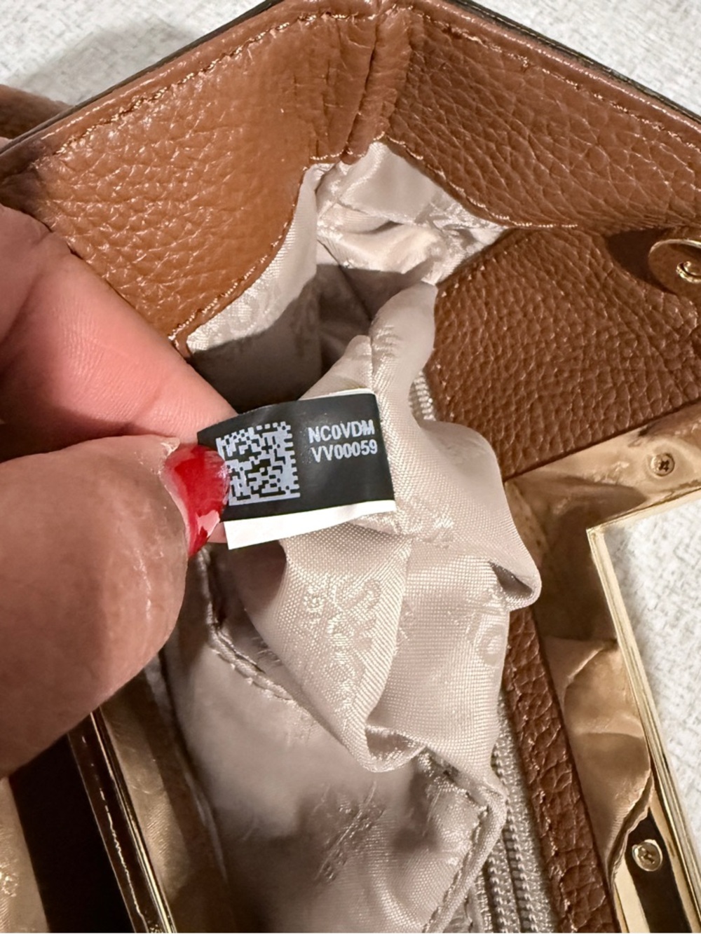 Michael Kors Chestnut Brown Leather Wristlet Clutch with Gold Trim - Picture 9 of 9